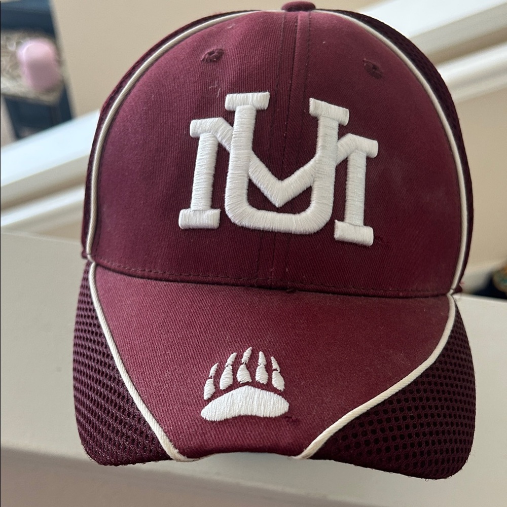 University of Montana Grizzlies New Era Burgundy and White Logo Hat